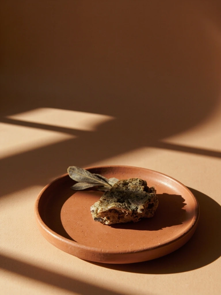 Copal resin on a clay dish