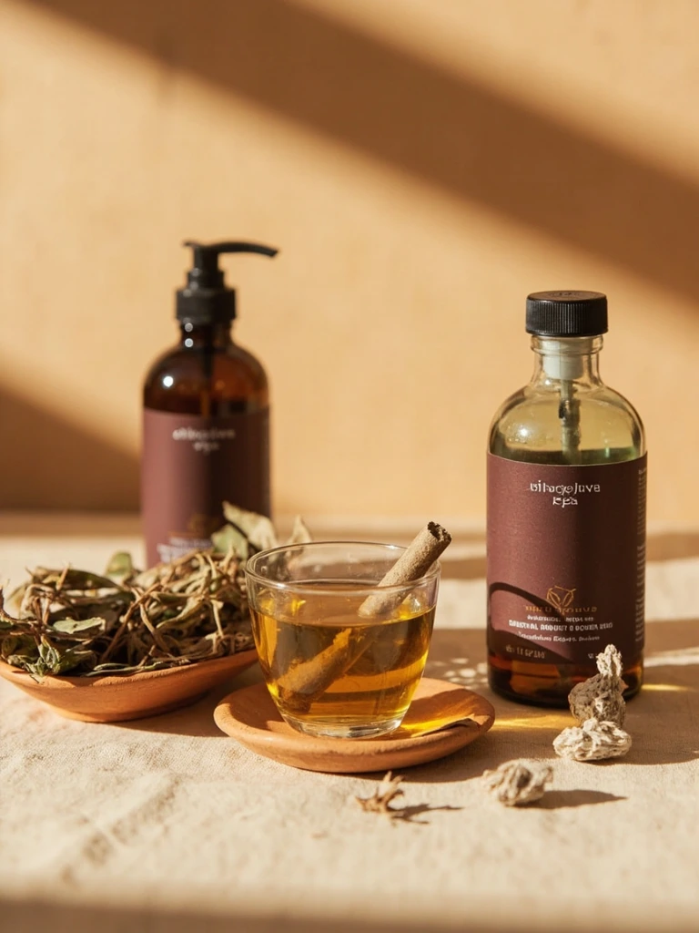 Dried damiana leaves and infusion